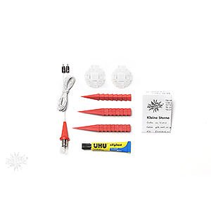 Advent Stars and Moravian Christmas Stars Herrnhuter Star A1 Herrnhuter Moravian Star DIY Kit A1b Red Plastic - 13 cm/5.1 inch