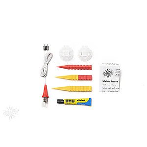 Advent Stars and Moravian Christmas Stars Herrnhuter Star A1 Herrnhuter Moravian Star DIY Kit A1b Yellow/Red Plastic - 13 cm/5.1 inch