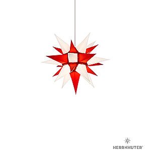 Advent Stars and Moravian Christmas Stars Herrnhuter Star I4 Herrnhuter Moravian Star I4 White/Red Paper - 40 cm / 15.7 inch
