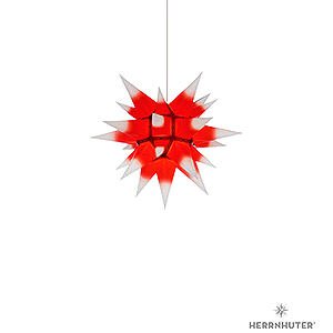 Advent Stars and Moravian Christmas Stars Herrnhuter Star I4 Herrnhuter Moravian Star I4 White with Red Core Paper - 40 cm / 15.7 inch