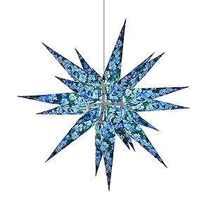 Advent Stars and Moravian Christmas Stars Herrnhuter Star I6 Herrnhuter Moravian Star I6 Paper - Nature Edition - Forget-Me-Not - 60 cm / 23.6 inch