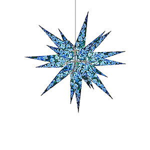 Advent Stars and Moravian Christmas Stars Herrnhuter Star I6 Herrnhuter Moravian Star I6 Paper - Nature Edition - Forget-Me-Not - 60 cm / 23.6 inch