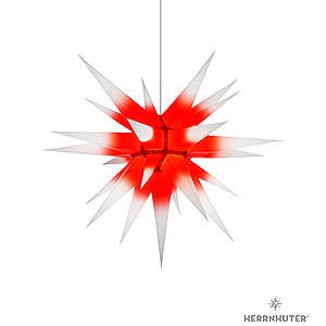 Advent Stars and Moravian Christmas Stars Herrnhuter Star I7 Herrnhuter Moravian Star I7 White with Red Core Paper - 70 cm / 27.6 inch