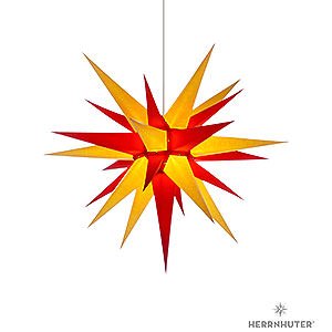 Advent Stars and Moravian Christmas Stars Herrnhuter Star I7 Herrnhuter Moravian Star I7 Yellow/Red Paper - 70 cm / 27.6 inch