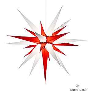 Advent Stars and Moravian Christmas Stars Herrnhuter Star I8 Herrnhuter Moravian Star I8 White/Red Paper - 80cm/31 inch