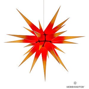 Advent Stars and Moravian Christmas Stars Herrnhuter Star I8 Herrnhuter Moravian Star I8 Yellow with Red Core - 80cm/31 inch
