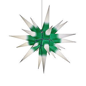 Adventssterne und Weihnachtssterne Herrnhuter Stern I6 Herrnhuter Stern I6 wei/grner Kern Papier - 60 cm