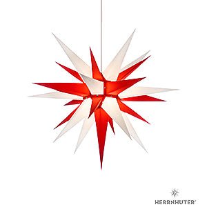 Adventssterne und Weihnachtssterne Herrnhuter Stern I7 Herrnhuter Stern I7 wei/rot Papier - 70 cm