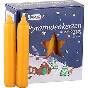 World of Light Candles High Quality Pyramid-Candles Honey Color - D=1.7 cm (0.66 Inch)