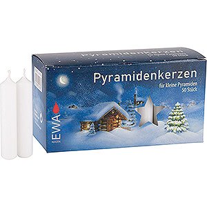 World of Light Candles High Quality Pyramid-Candles White - D=1.4 cm (0.55 Inch)
