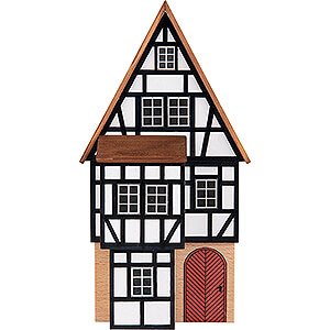 Kleine Figuren & Miniaturen Hintergrundhuser Hintergrundhaus Geschftshaus mit vorgesetztem Fachwerkanbau - 16 cm