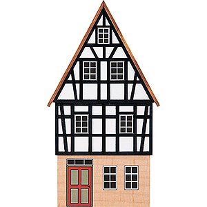 Kleine Figuren & Miniaturen Hintergrundhuser Hintergrundhaus Wohnhaus Giebelhaus mit Fachwerkgiebel - 16 cm