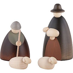 Kleine Figuren & Miniaturen Björn Köhler Krippe klein Hirtengruppe mit 3 Schafen - 12 cm