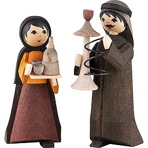 Nativity Figurines All Nativity Figurines Hookah Couple, Set of Two, Stained - 7 cm / 2.8 inch