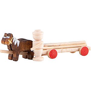 Small Figures & Ornaments Flade Flax Haired Children Horse Cart with Timber - 2 cm / 0.8 inch