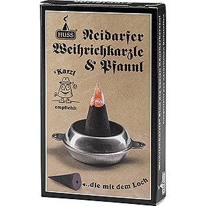Smokers Incense Cones Huss Neudorfer Incense Cones with Hole - Frankincense - with Holder