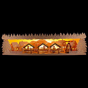 Candle Arches All Candle Arches Illuminated Stand - Christmas Market with Snow - 76x18,5 cm / 29.9x7.3 inch