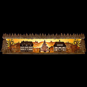 Candle Arches 120 Volt US-Standard Illuminated Stand - Seiffen Village - 75x20 cm / 29.5x7.9 inch