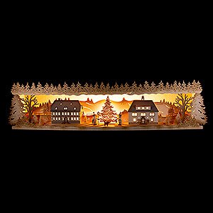 Candle Arches 120 Volt US-Standard Illuminated Stand - Seiffen Village - 75x20 cm / 29.5x7.9 inch