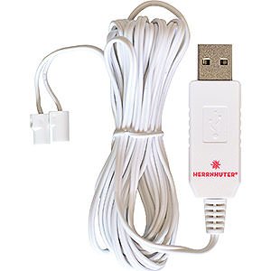 Adventssterne und Weihnachtssterne Zubehr Kabel fr USB-Steckernetzteil, 2,5 m wei