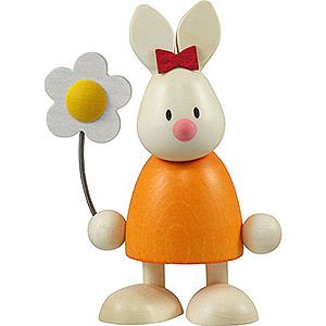 Geschenkideen Muttertag Kaninchen Emma mit Blume - 9 cm