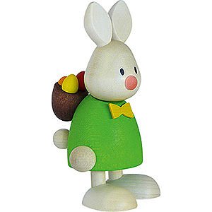 Geschenkideen Ostern Kaninchen Max mit Rucksack und Eiern - 9 cm