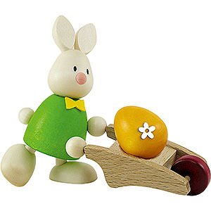 Geschenkideen Ostern Kaninchen Max mit Schubkarre - 9 cm