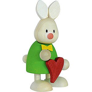 Geschenkideen Herzensangelegenheit Kaninchen Max stehend mit Herz - 9 cm