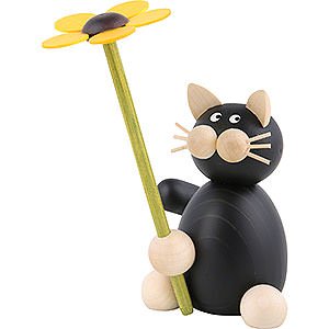 Kleine Figuren & Miniaturen Martin Tierfiguren Katze Hilde mit Blume - 8 cm