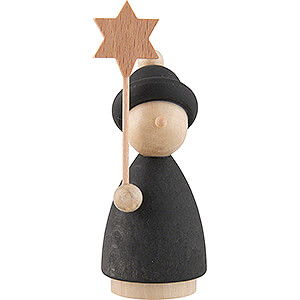 Krippenfiguren Hennig-Krippe anthr. gro Kurrendekind mit Stern natur/anthrazit - 7 cm