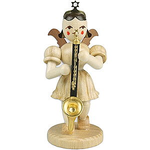 Weihnachtsengel Kurzrockengel (Blank) Kurzrockengel mit Bassklarinette, natur - 6,6 cm