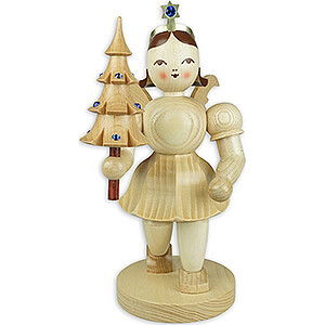 Weihnachtsengel Kurzrockengel medium (Blank) Kurzrockengel mit Bumchen mit Preciosa Kristallen, natur - Sonderedition - 22 cm