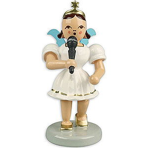 Weihnachtsengel Kurzrockengel farbig (Blank) Kurzrockengel mit Mikrophon, farbig - 6,6 cm