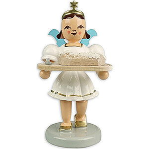 Weihnachtsengel Kurzrockengel farbig (Blank) Kurzrockengel mit Stollen, farbig  - 6,6 cm