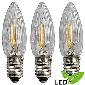 Lichterwelt Ersatzlampen LED-Riffelkerze Filament - Sockel E10 - 16V