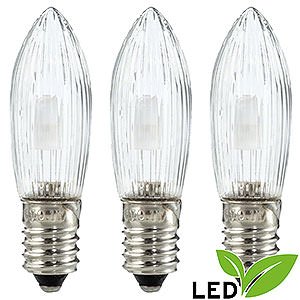 Lichterwelt Ersatzlampen LED-Riffelkerze klar - Sockel E10 - warmweiß - 0,1-0,3W