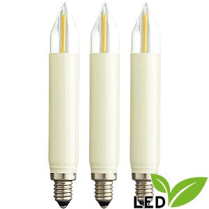Weihnachtspyramiden Ersatzlampen LED-Schaftkerze Filament - Sockel E10 - 12V