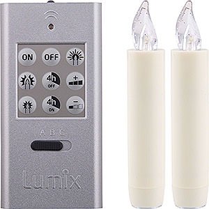 Candle Arches Arches Accessories LUMIX CLASSIC MINI S SuperLight, Base-Set white, 2 Candles, 1 Remote, Batteries