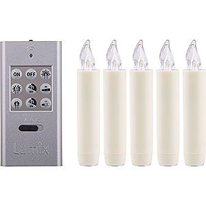 Candle Arches Arches Accessories LUMIX CLASSIC MINI S SuperLight, Base-Set white, 5 Candles, 1 Remote, Batteries
