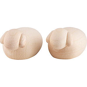 Krippenfiguren Alle Krippenfiguren Lamm 2-teilig, natur - 1,5 cm