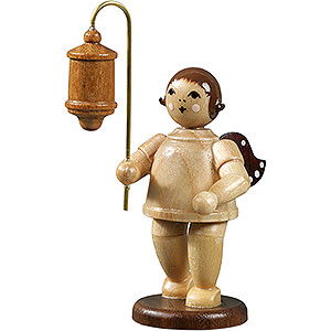 Weihnachtsengel Geschenkeengel (Ellmann) Lampionengel mit Lampion Zylinder, natur - 6,5 cm