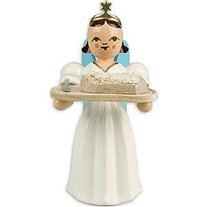 Weihnachtsengel Faltenlangrockengel farbig (Blank) Langrockengel mit Stollen, farbig  - 6,6 cm