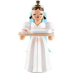 Weihnachtsengel Faltenlangrockengel farbig (Blank) Langrockengel mit Stollen, farbig  - 6,6 cm