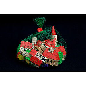 Wooden Toys Construction games Bauspiele Large Village Bag