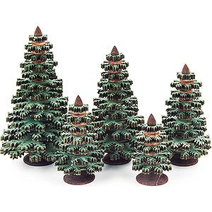 Small Figures & Ornaments Decorative Trees Layered Tree - Conifers Green - 5 pieces - 8 cm / 3.1 inch
