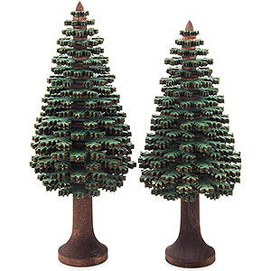 Small Figures & Ornaments Decorative Trees Layered Trees - Conifers Green - 2 pieces - 14 cm / 5.5 inch
