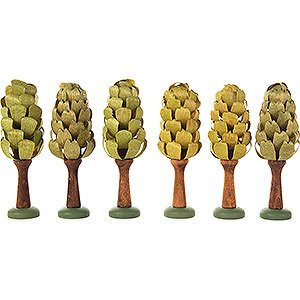 Small Figures & Ornaments Decorative Trees Leaf Trees - 6 pieces - 9 cm / 3.5 inch