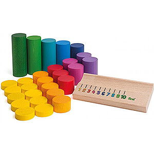 Wooden Toys Construction games Learning Game Number Range Up To 10 - 17,8 cm / 7 inch