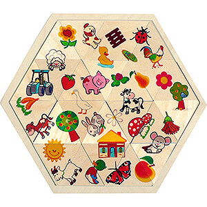 Holzspielzeug Bau- und Legespiele Legespiel Bauernhof 24 Teile - 25 cm
