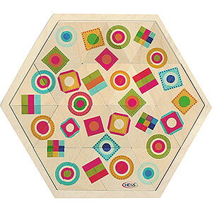 Holzspielzeug Bau- und Legespiele Legespiel, bunte Formen, 24 Teile - 25 cm